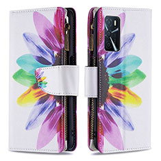 Funda de Cuero Cartera con Soporte Patron de Moda Carcasa B04F para Oppo A16s Multicolor