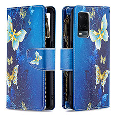 Funda de Cuero Cartera con Soporte Patron de Moda Carcasa B04F para Oppo A54 4G Azul