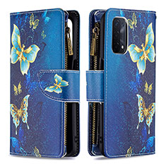 Funda de Cuero Cartera con Soporte Patron de Moda Carcasa B04F para Oppo A54 5G Azul