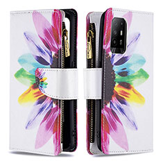 Funda de Cuero Cartera con Soporte Patron de Moda Carcasa B04F para Oppo A95 5G Multicolor