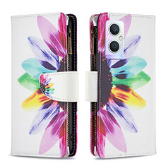 Funda de Cuero Cartera con Soporte Patron de Moda Carcasa B04F para Oppo F21 Pro 5G Multicolor