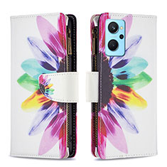 Funda de Cuero Cartera con Soporte Patron de Moda Carcasa B04F para Oppo K10 4G Multicolor