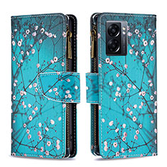 Funda de Cuero Cartera con Soporte Patron de Moda Carcasa B04F para Oppo K10 5G India Cian