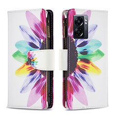 Funda de Cuero Cartera con Soporte Patron de Moda Carcasa B04F para Oppo K10 5G India Multicolor