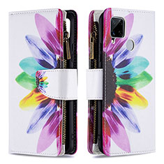 Funda de Cuero Cartera con Soporte Patron de Moda Carcasa B04F para Realme C25S Multicolor