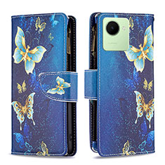 Funda de Cuero Cartera con Soporte Patron de Moda Carcasa B04F para Realme C30 Azul