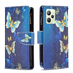 Funda de Cuero Cartera con Soporte Patron de Moda Carcasa B04F para Realme C35 Azul