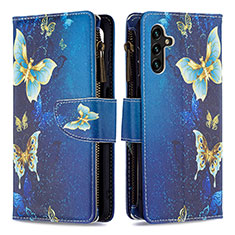 Funda de Cuero Cartera con Soporte Patron de Moda Carcasa B04F para Samsung Galaxy A04s Azul