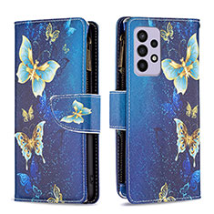 Funda de Cuero Cartera con Soporte Patron de Moda Carcasa B04F para Samsung Galaxy A33 5G Azul