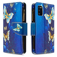 Funda de Cuero Cartera con Soporte Patron de Moda Carcasa B04F para Samsung Galaxy A41 Azul