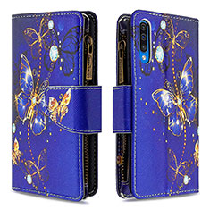 Funda de Cuero Cartera con Soporte Patron de Moda Carcasa B04F para Samsung Galaxy A50S Azul Real