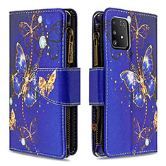 Funda de Cuero Cartera con Soporte Patron de Moda Carcasa B04F para Samsung Galaxy A91 Azul Real