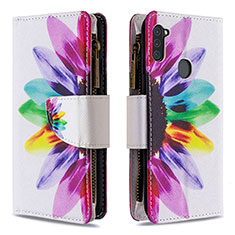 Funda de Cuero Cartera con Soporte Patron de Moda Carcasa B04F para Samsung Galaxy M11 Multicolor