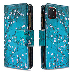 Funda de Cuero Cartera con Soporte Patron de Moda Carcasa B04F para Samsung Galaxy M60s Cian