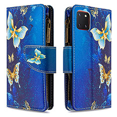 Funda de Cuero Cartera con Soporte Patron de Moda Carcasa B04F para Samsung Galaxy Note 10 Lite Azul