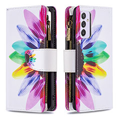 Funda de Cuero Cartera con Soporte Patron de Moda Carcasa B04F para Samsung Galaxy Quantum4 5G Multicolor