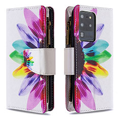 Funda de Cuero Cartera con Soporte Patron de Moda Carcasa B04F para Samsung Galaxy S20 Ultra 5G Multicolor