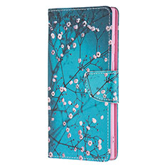 Funda de Cuero Cartera con Soporte Patron de Moda Carcasa B04F para Samsung Galaxy S23 Ultra 5G Azul