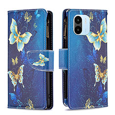 Funda de Cuero Cartera con Soporte Patron de Moda Carcasa B04F para Xiaomi Poco C51 Azul