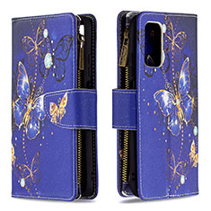 Funda de Cuero Cartera con Soporte Patron de Moda Carcasa B04F para Xiaomi Poco M3 Azul Real