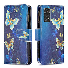 Funda de Cuero Cartera con Soporte Patron de Moda Carcasa B04F para Xiaomi Redmi Note 11 4G (2022) Azul