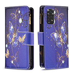 Funda de Cuero Cartera con Soporte Patron de Moda Carcasa B04F para Xiaomi Redmi Note 11S 4G Azul Real