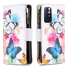 Funda de Cuero Cartera con Soporte Patron de Moda Carcasa B04F para Xiaomi Redmi Note 11S 5G Vistoso