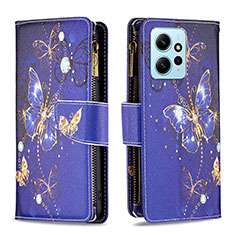 Funda de Cuero Cartera con Soporte Patron de Moda Carcasa B04F para Xiaomi Redmi Note 12 4G Azul Real