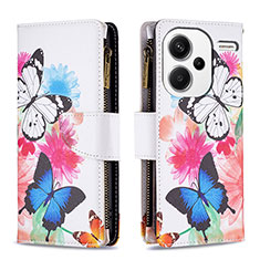 Funda de Cuero Cartera con Soporte Patron de Moda Carcasa B04F para Xiaomi Redmi Note 13 Pro+ Plus 5G Vistoso