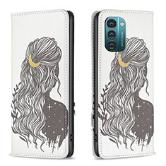 Funda de Cuero Cartera con Soporte Patron de Moda Carcasa B05F para Nokia G11 Gris