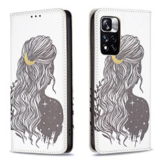 Funda de Cuero Cartera con Soporte Patron de Moda Carcasa B05F para Xiaomi Mi 11i 5G (2022) Negro