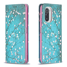 Funda de Cuero Cartera con Soporte Patron de Moda Carcasa B05F para Xiaomi Mi 11X 5G Cian