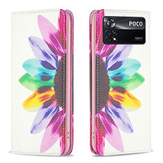 Funda de Cuero Cartera con Soporte Patron de Moda Carcasa B05F para Xiaomi Poco X4 Pro 5G Multicolor