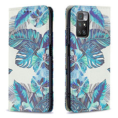 Funda de Cuero Cartera con Soporte Patron de Moda Carcasa B05F para Xiaomi Redmi 10 (2022) Azul Cielo