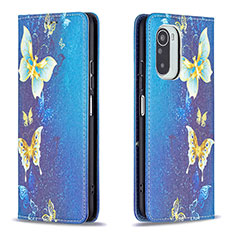 Funda de Cuero Cartera con Soporte Patron de Moda Carcasa B05F para Xiaomi Redmi K40 5G Azul