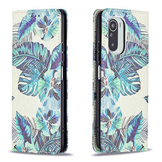 Funda de Cuero Cartera con Soporte Patron de Moda Carcasa B05F para Xiaomi Redmi K40 Pro 5G Verde