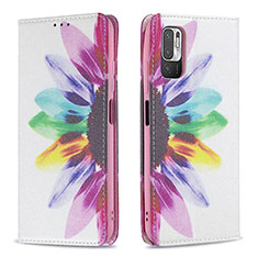 Funda de Cuero Cartera con Soporte Patron de Moda Carcasa B05F para Xiaomi Redmi Note 10 5G Multicolor