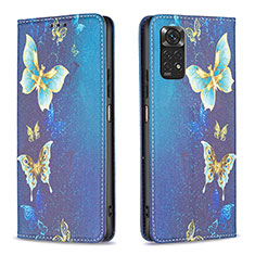 Funda de Cuero Cartera con Soporte Patron de Moda Carcasa B05F para Xiaomi Redmi Note 11 4G (2022) Azul