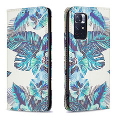 Funda de Cuero Cartera con Soporte Patron de Moda Carcasa B05F para Xiaomi Redmi Note 11 5G Azul Cielo