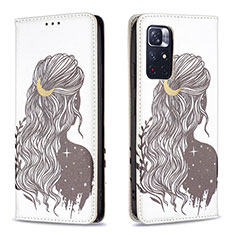 Funda de Cuero Cartera con Soporte Patron de Moda Carcasa B05F para Xiaomi Redmi Note 11 5G Negro