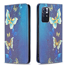 Funda de Cuero Cartera con Soporte Patron de Moda Carcasa B05F para Xiaomi Redmi Note 11S 5G Azul