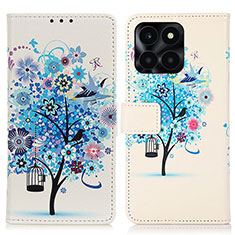 Funda de Cuero Cartera con Soporte Patron de Moda Carcasa D02Y para Huawei Honor X6a Azul