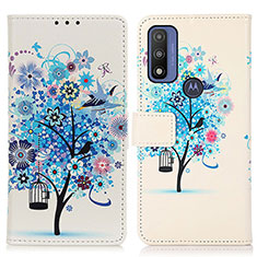 Funda de Cuero Cartera con Soporte Patron de Moda Carcasa D02Y para Motorola Moto G Pure Azul