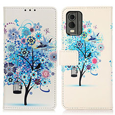 Funda de Cuero Cartera con Soporte Patron de Moda Carcasa D02Y para Nokia C32 Azul