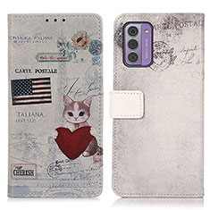 Funda de Cuero Cartera con Soporte Patron de Moda Carcasa D02Y para Nokia G310 5G Gris