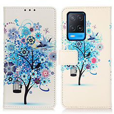 Funda de Cuero Cartera con Soporte Patron de Moda Carcasa D02Y para Oppo A54 4G Azul