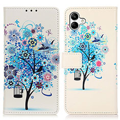 Funda de Cuero Cartera con Soporte Patron de Moda Carcasa D02Y para Samsung Galaxy F14 5G Azul