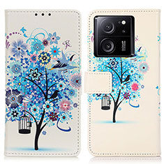 Funda de Cuero Cartera con Soporte Patron de Moda Carcasa D02Y para Xiaomi Mi 13T 5G Azul