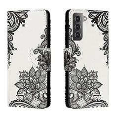 Funda de Cuero Cartera con Soporte Patron de Moda Carcasa H01X para Samsung Galaxy S22 Plus 5G Gris Oscuro