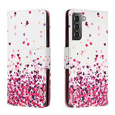 Funda de Cuero Cartera con Soporte Patron de Moda Carcasa H01X para Samsung Galaxy S23 5G Purpura Claro